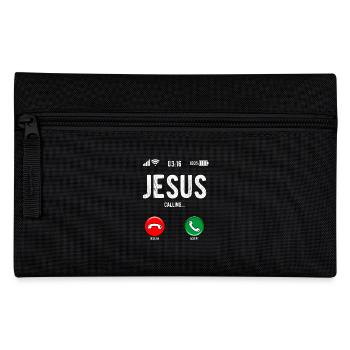 Christian Message Jesus Calls Humorous - Pencil Case - black - Front