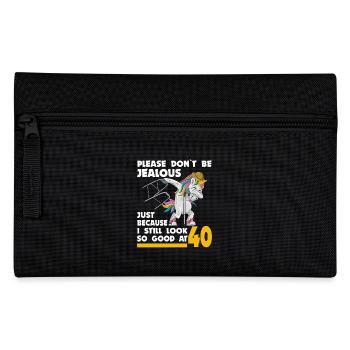 40th birthday 40 years unicorn with rollator stick - Pencil Case - black - Front