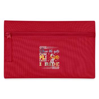 Trial bike saying - Pencil Case - red - Front