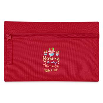 Baking is my therapy - Pencil Case - red - Front