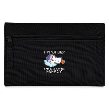 Funny penguin saying lazy funny gift idea - Pencil Case - black - Front