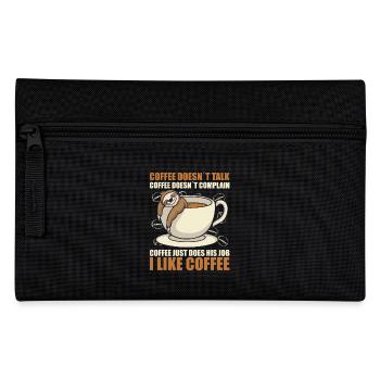 coffee doesn't talk coffee doesn't whine sloth - Pencil Case - black - Front
