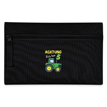 Traktor Abenteuer Zum 5. Geburtstag Für Kleine Fan - Federtasche - Schwarz - Vorne