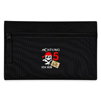 Piraten Abenteuer Zum 5. Geburtstag Für Entdecker - Federtasche - Schwarz - Vorne