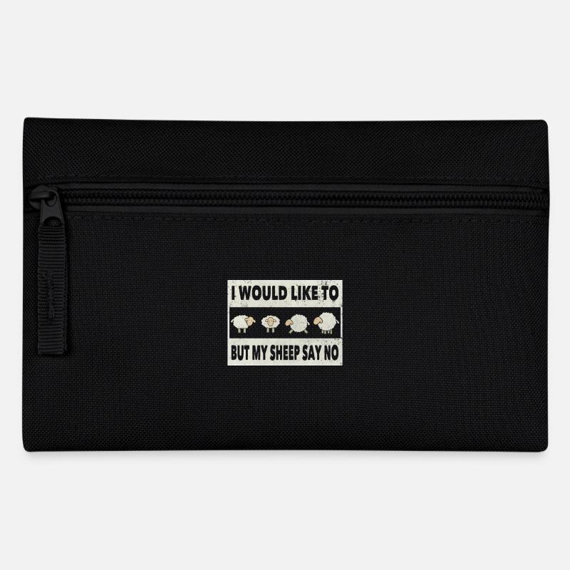 Schafe lustig - Federtasche - Schwarz