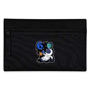 6e anniversaire astronaute cadeau garçon 6 ans - Trousse - noir - Devant
