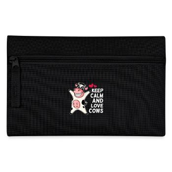 Keep calm and love cows - cow farmer saying - Pencil Case - black - Front