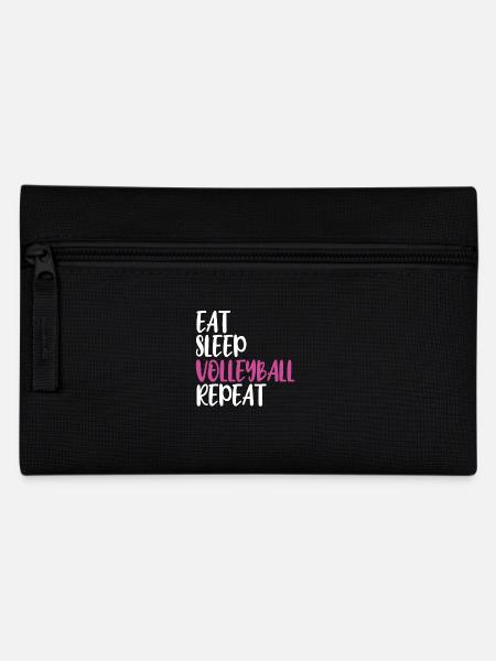 Eat Sleep Volleyball Repeat - Federtasche - Schwarz