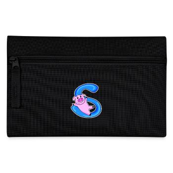 Pig letter S - Pencil Case - black - Front