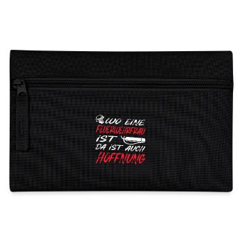 Feuerwehrfrau - Federtasche - Schwarz - Vorne