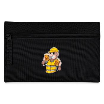 Construction site monkey beer funny gift - Pencil Case - black - Front
