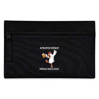 Apropos Möwe Möwie noch een Plattdeutsch Spruch - Federtasche - Schwarz - Vorne