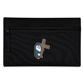 Pinguin und Kreuz Religion - Federtasche - Schwarz - Vorne