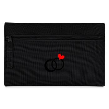 Marry engagement ring wedding wedding band couples marriage - Pencil Case - black - Front