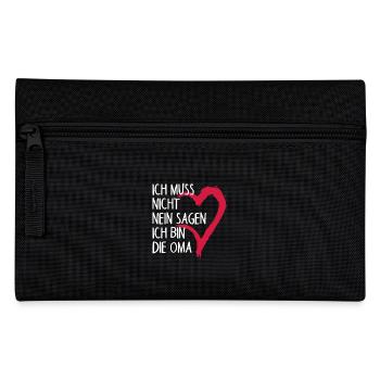 Ich muss nicht NEIN sagen ich bin die Oma Spruch - Federtasche - Schwarz - Vorne