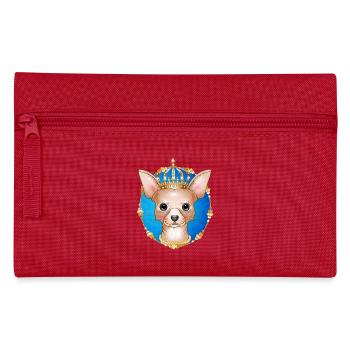 königlicher Chihuahua Hund mit goldener Krone - Federtasche - Rot - Vorne