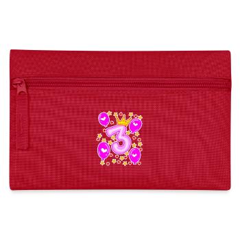 3ème anniversaire filles ballons de couronne étoiles - Trousse - rouge - Devant