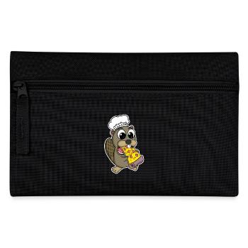 Beaver eats pizza chef gourmet - Pencil Case - black - Front