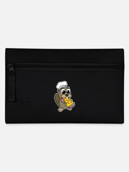Biber isst Pizza Koch Gourmet - Federtasche - Schwarz