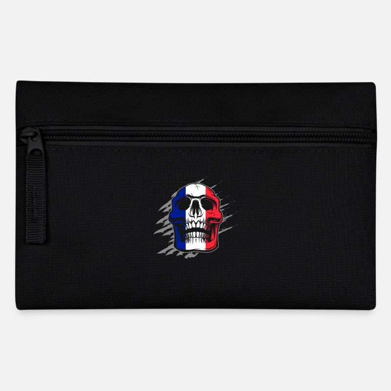 Drapeau de la France Skull - Trousse - noir