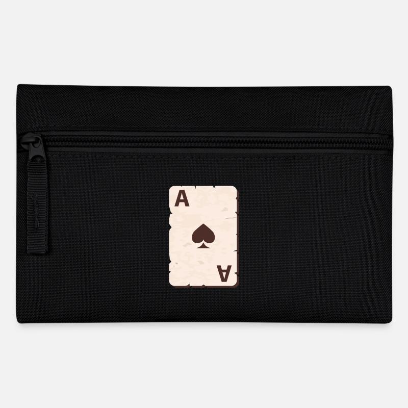 Poker Pokern Pokerspieler Geschenk Pik Ass - Federtasche - Schwarz