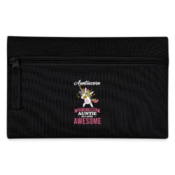Tante Einhorn Geschenk lustiger Spruch - Federtasche - Schwarz - Vorne