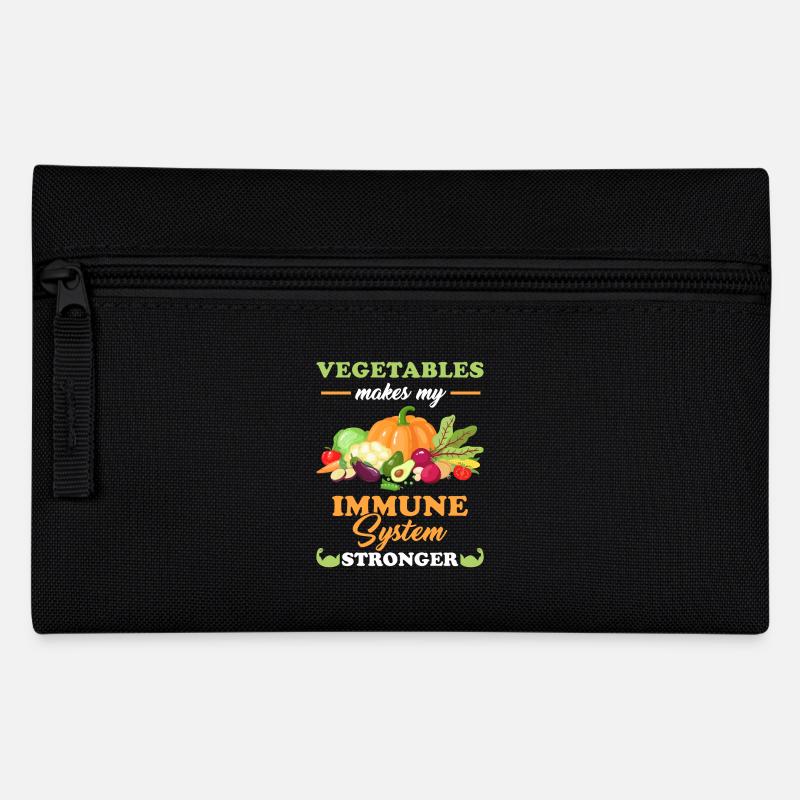 Gesundes Essen Ernährung Spruch Gemüse - Federtasche - Schwarz