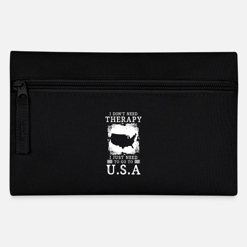 USA amerika Urlaub Auswandern - Federtasche - Schwarz