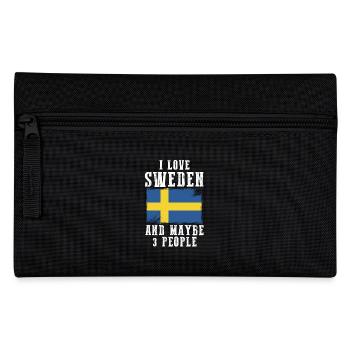 Suède drapeau cadeau suède - Trousse - noir - Devant