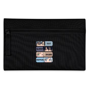 Eat Sleep Anime Repeat - Pencil Case - black - Front