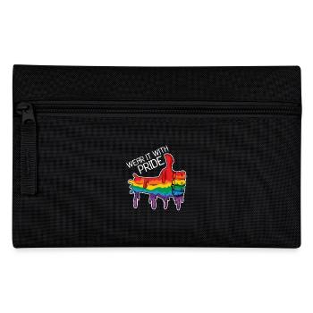 proud gay pride flag rainbow regenbogen schwul - Federtasche - Schwarz - Vorne