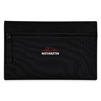 Notärztin Notarzt Design Herzschlag Geschenk - Federtasche - Schwarz - Vorne