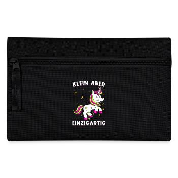 Einhorn Spruch Klein aber einzigartig - Federtasche - Schwarz - Vorne