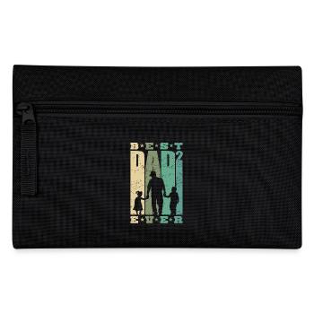 Best Dad Ever Père 2 enfants double papa - Trousse - noir - Devant