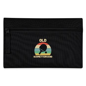 Old Schmetterhand Tischtennis Geschenk - Federtasche - Schwarz - Vorne