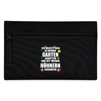 Gärtner In meinem Garten mit meinen Hühnern abhäng - Federtasche - Schwarz - Vorne