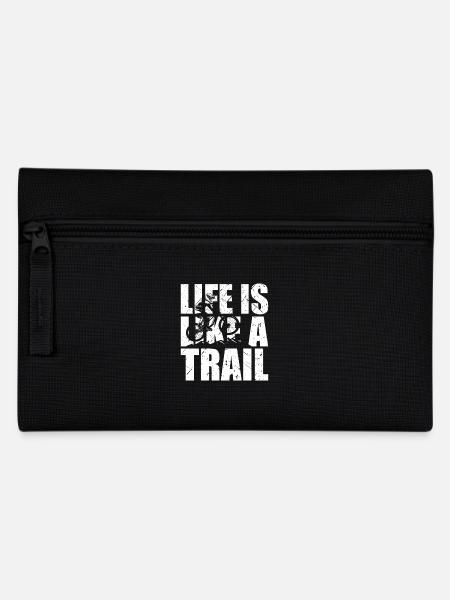 MTB Mountainbike Life is like a Trail Downhill - Federtasche - Schwarz