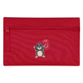 3 Jahre Kinder Geburtstag Geschenk - Federtasche - Rot - Vorne