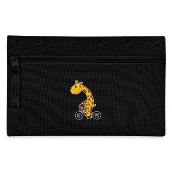 Giraffe on bike - Pencil Case - black - Front