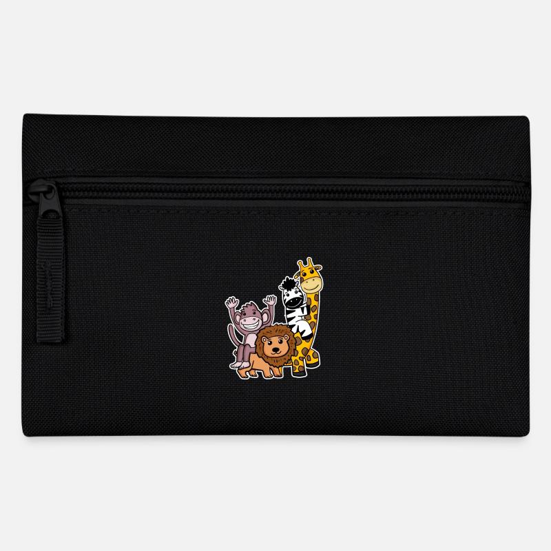 Niedliche Tiere - Federtasche - Schwarz