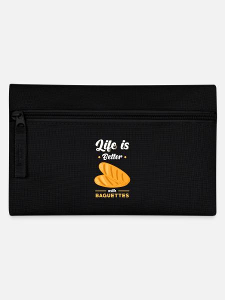 Baguette Brot Spruch lustig - Federtasche - Schwarz