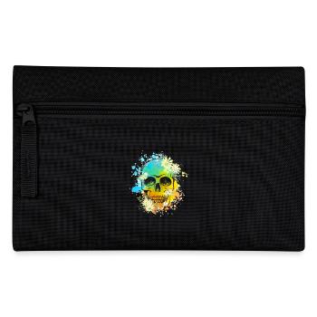 Skull Blumen - Federtasche - Schwarz - Vorne