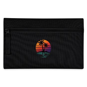 Palme Retro-Geschenk - Natur-Liebhaber-Geschenk - Federtasche - Schwarz - Vorne