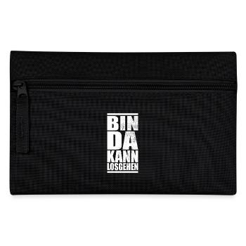 Bin Da Kann Losgehen Spruch Party Fun Spaß JGA - Federtasche - Schwarz - Vorne