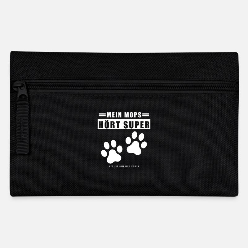 Mops Leben - Federtasche - Schwarz