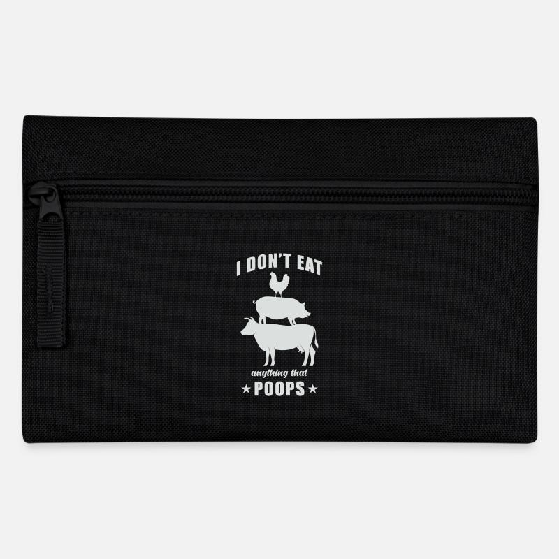 Vegetarier Geschenk - Federtasche - Schwarz