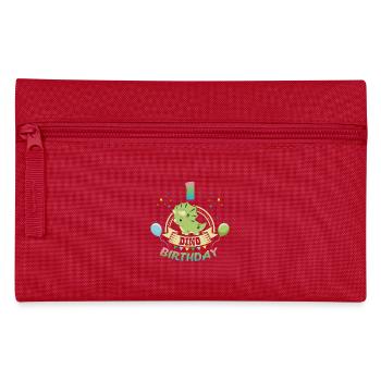 Dino 1 Birthday - Pencil Case - red - Front