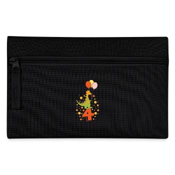 Dino 4 birthday - Pencil Case - black - Front