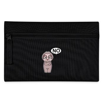 Sloth is annoyed and says no - Pencil Case - black - Front