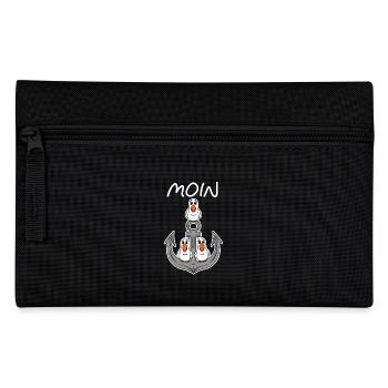 Anker Möwe Seemöwe Moin Nordsee Ostsee Urlaub - Federtasche - Schwarz - Vorne